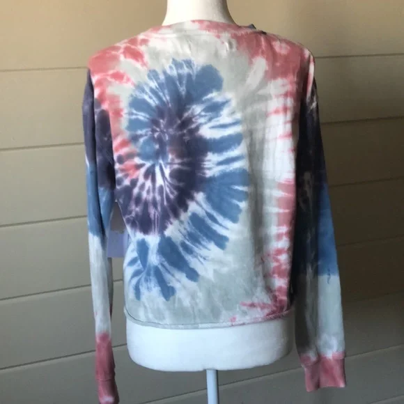 Tie Dye Mazzy Sweatshirt Size Small – Vintage Crop, Raw Edge, - Picture 7 of 12